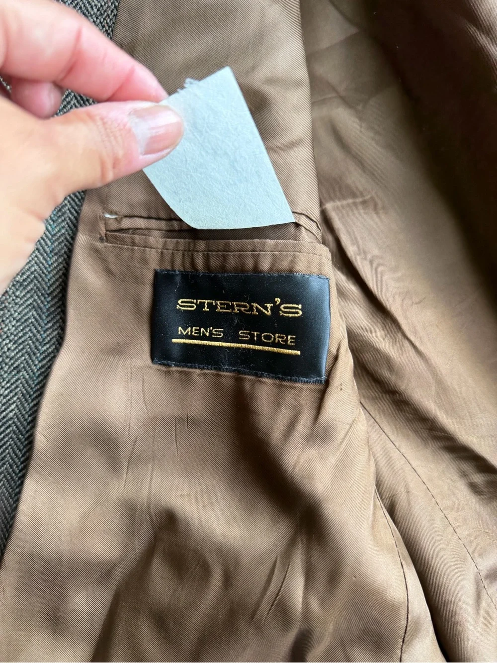 Chaps Ralph Lauren Brown Wool Herringbone Sport Coat Size 42R